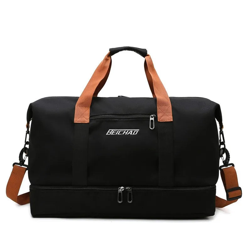 Versatile Travel Gym Bag - Portable Fitness Duffle & Crossbody Shoulder Bag for Weekend Getaways