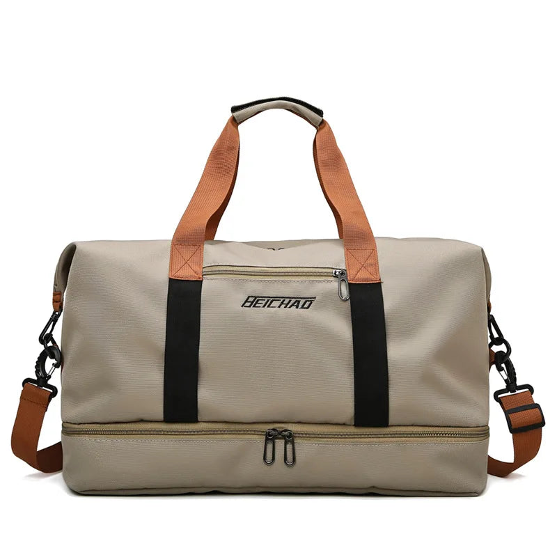Versatile Travel Gym Bag - Portable Fitness Duffle & Crossbody Shoulder Bag for Weekend Getaways