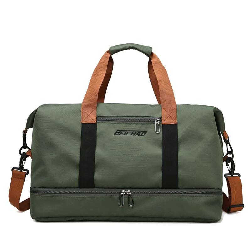 Versatile Travel Gym Bag - Portable Fitness Duffle & Crossbody Shoulder Bag for Weekend Getaways